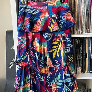 Farm Rio for Anthropologie Tiered Midi Skirt